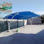 تركيب مظلات كابولي حديد ومقوى بقماش PVC العازل للحرارة