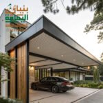 مظلة سيارات كلادينج عصرية أمام فيلا فاخرة في الرياض